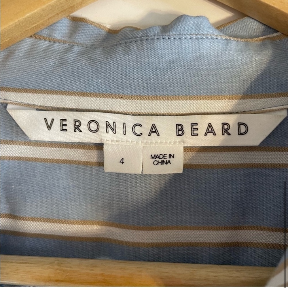 Veronica Beard Blue and White Striped Button Down Shirt - Picture 5 of 7